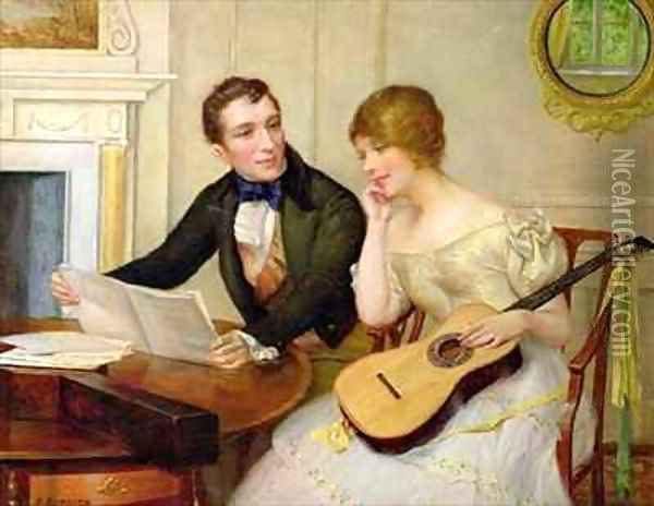 Musical Interlude Oil Painting - Delapoer Downing