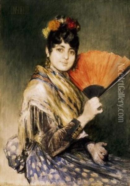 Consuelo In The Role Of Carmen Oil Painting - Theodor Josef Ethofer