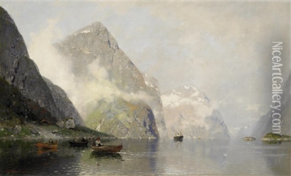 Sommertag Im Fjord Oil Painting - Georg Anton Rasmussen