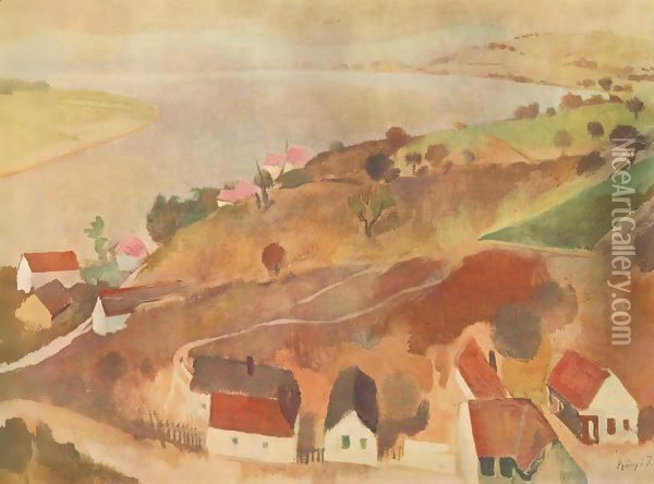 Landscape at Zebegeny 1935 36 Oil Painting - Istvan Desi-Huber