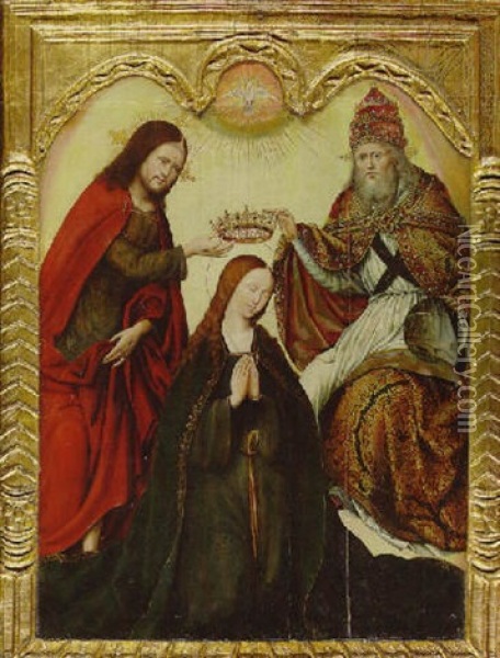 The Coronation Of The Virgin Oil Painting - Simon Marmion