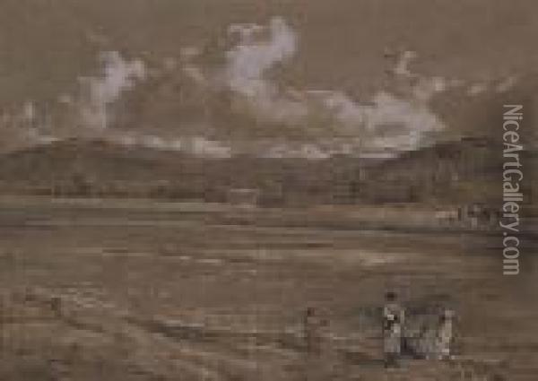 Ruines Romaines Sur L````````adire Oil Painting - Louis Desiree Thienon