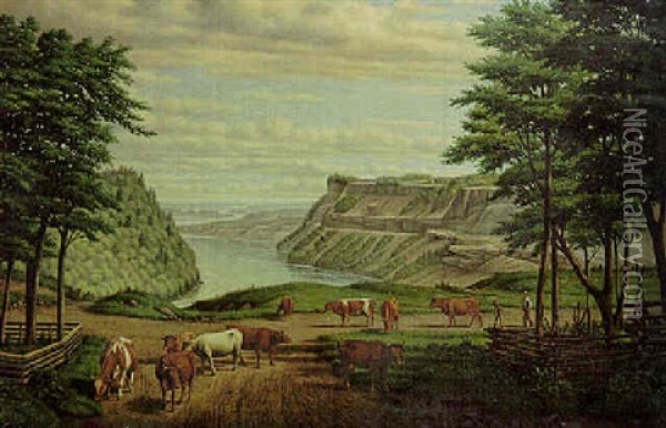 Niagara River Above Lewiston, New York Oil Painting - Levi Wells Prentice