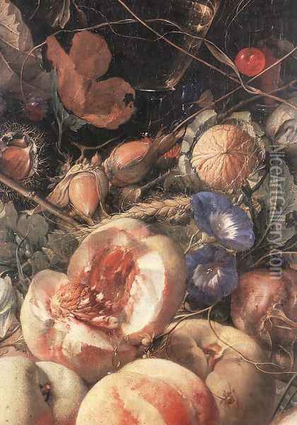 Still-Life with Flowers and Fruit (detail) Oil Painting - Cornelis De Heem