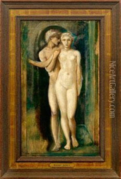 Junges Paar Oil Painting - Sir Edward Coley Burne-Jones