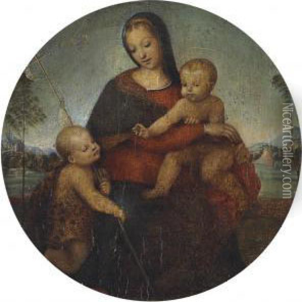 The Madonna And Child With Saint John The Baptist Oil Painting - Antonio Francesco Peruzzini