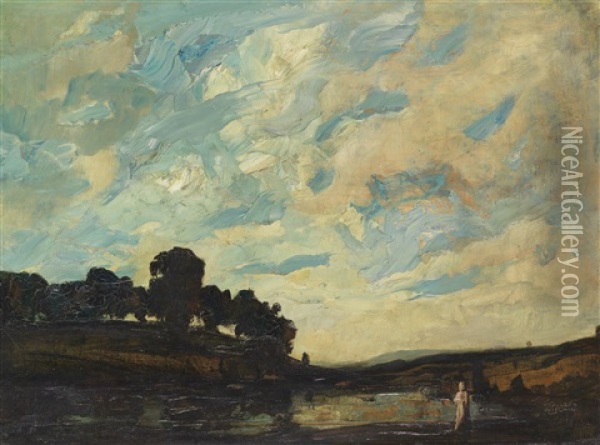 Im Moor Oil Painting - Anton Mueller-Wischin
