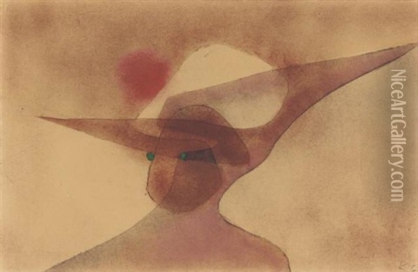 Dame In Breiten Hut (lady In A Wide-brimmed Hat) Oil Painting - Paul Klee