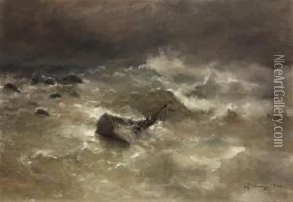 In The Storm Oil Painting - Eugen Voinescu