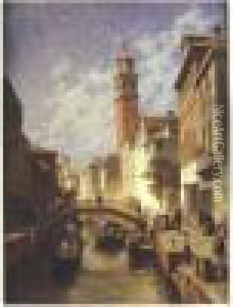 Vue De Venise Oil Painting - Jacques Carabain