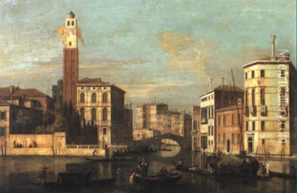 The Grand Canal, Venice With A View Of St. Jeremia Oil Painting - William James