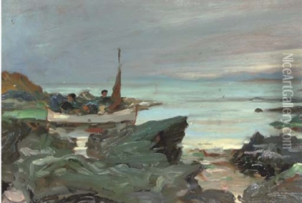 A Boat Party In The West Highlands Oil Painting - James Guthrie