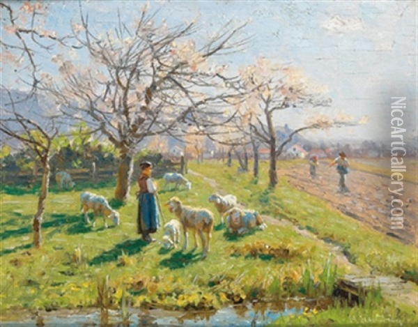 Fruhling Oil Painting - Hermann Hartwich