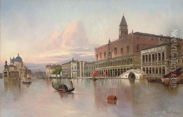 Before The Doge's Palace, Venice Oil Painting - Karl Kaufmann