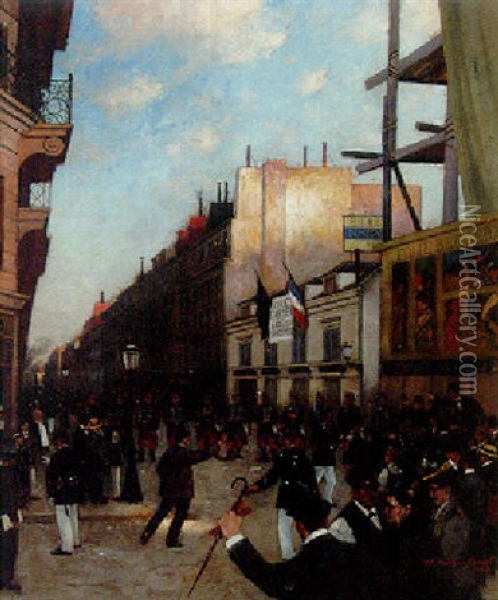 The Dreyfuss Affair Oil Painting - Adolf Leonhard Mueller-Cassel