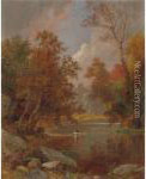 Autumn On The River Oil Painting - Jasper Francis Cropsey