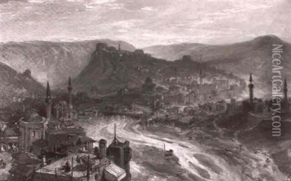 The City Of Kars In Asiatic Turkey Oil Painting - William Simpson