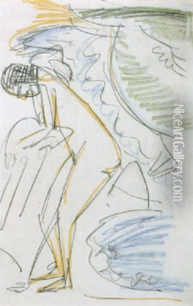Akt An Den Steinen Oil Painting - Ernst Ludwig Kirchner