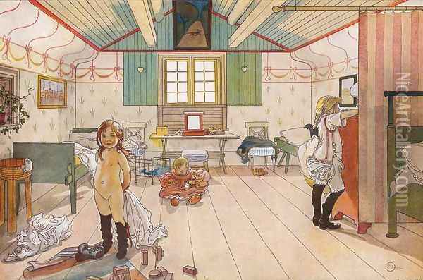 Mamma's and the small girls' room Oil Painting - Carl Larsson