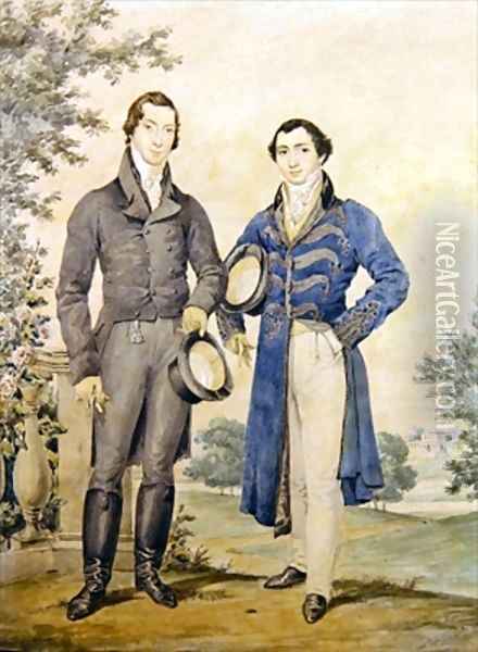 Portrait of two gentlemen Oil Painting - James Warren Childe