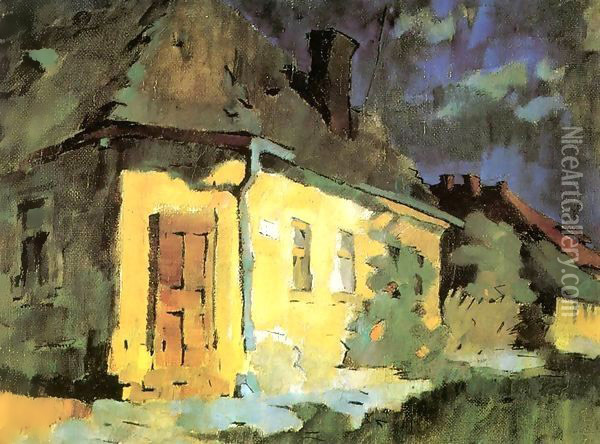 Street Corner 1950 Oil Painting - Odon Marffy