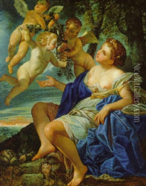 Huldigung An Ceres (allegorie Des Herbstes?) Oil Painting - Laurent de (LaHyre) LaHire
