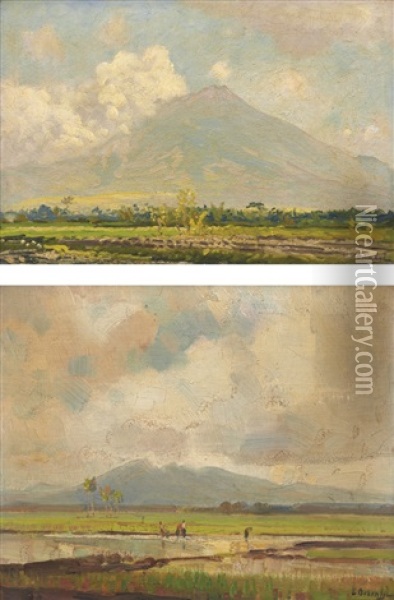 A Pair Of Landscapes Oil Painting - Carel Lodewijk Dake the Younger