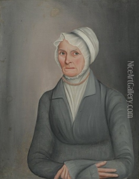 Portrait Of Ruth Avery Brewster, Artist's Stepmother Oil Painting - John Brewster Jr.