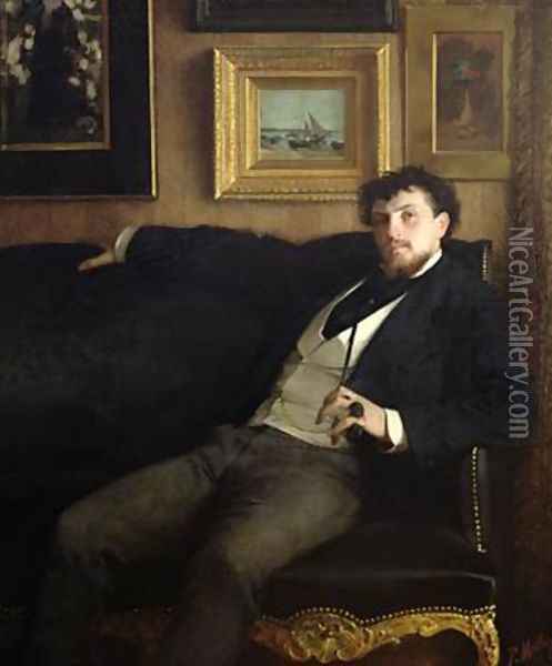 Portrait of Ernest Duez 1843-96 1876 Oil Painting - Paul Mathey