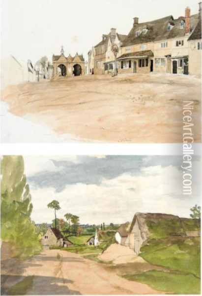 A Folio Of Drawings And Watercolours Oil Painting - Edward Thompson Davis