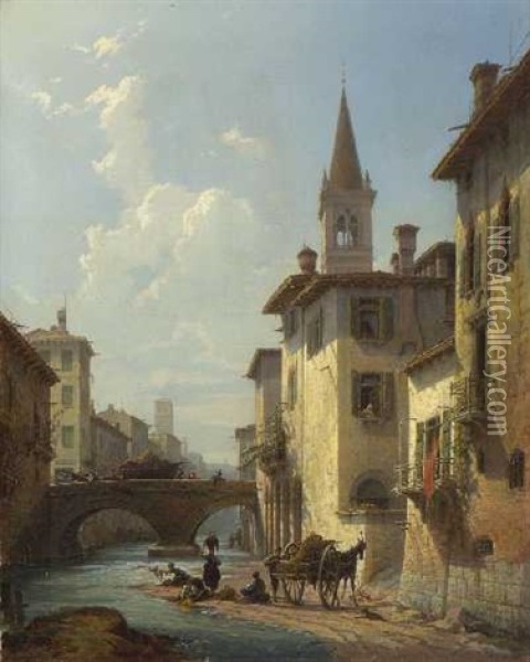 Venezianischer Kanal Oil Painting - Louis Mecklenburg