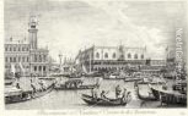 Urbis Venetiarum Prospectus Celebriores... (succi Pp. 419-420) Oil Painting - (Giovanni Antonio Canal) Canaletto