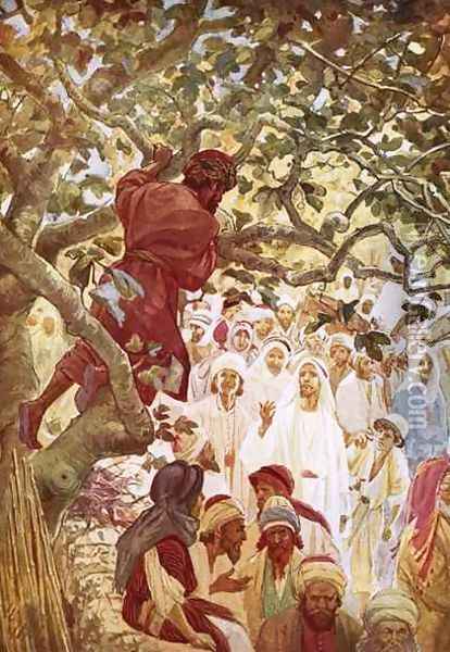 Jesus summoning Zacchaeus the publican to entertain him at his house Oil Painting - William Brassey Hole