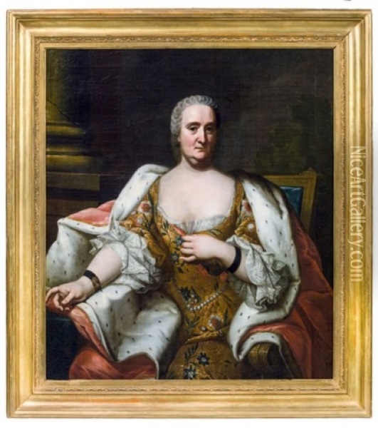 Portrait De La Comtesse Marie Therese Von Schorlemer Oil Painting - Dominicus Van der Smissen