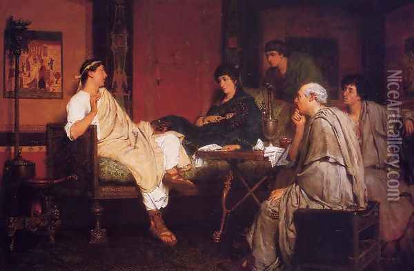 Tibullus at Delia's Oil Painting - Sir Lawrence Alma-Tadema