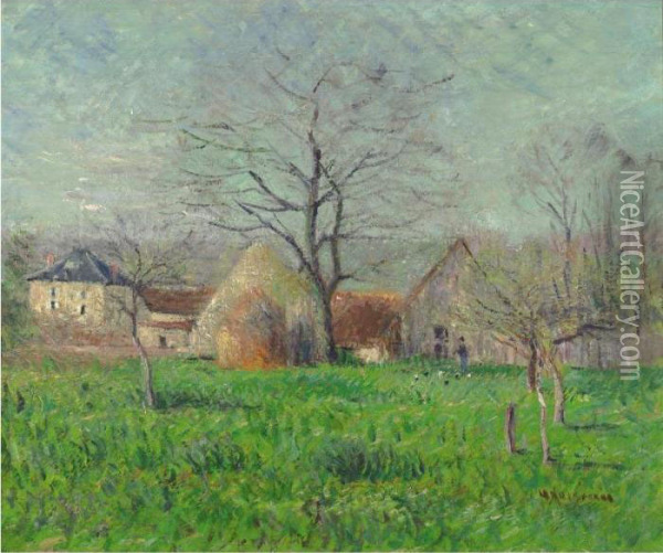 Prairie A L'entree D'un Village Oil Painting - Gustave Loiseau