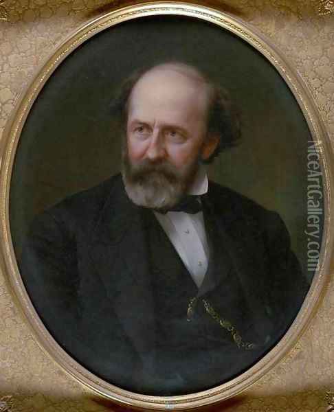 Portrait of Collis P Huntington Oil Painting - Stephen William Shaw