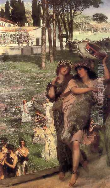 On the Road to the Temple of Ceres: A Spring Festival Oil Painting - Sir Lawrence Alma-Tadema
