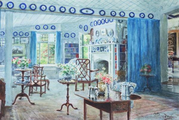 Interior Of A Fendalton Homestead Oil Painting - Charles Nathaniel Worsley