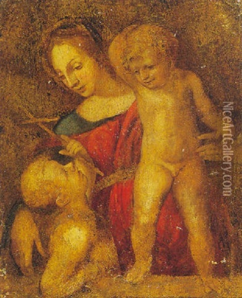 Madonna Con Bambino E S. Giovannino Oil Painting -  Giampietrino