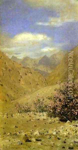 Roses In Ladakh 1874-1876 Oil Painting - Vasili Vasilyevich Vereshchagin