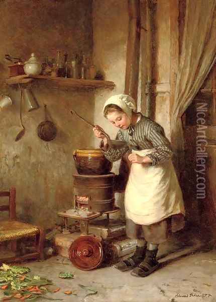The young cook Oil Painting - Edouard Frere
