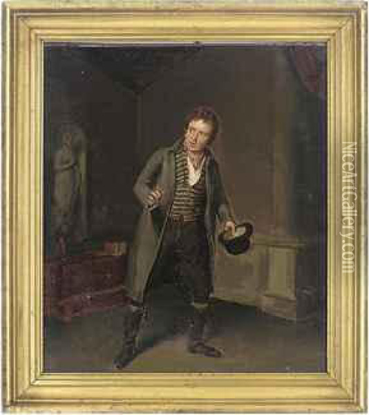 Portrait Of An Actor, Full-length, On Stage Oil Painting - Samuel de Wilde