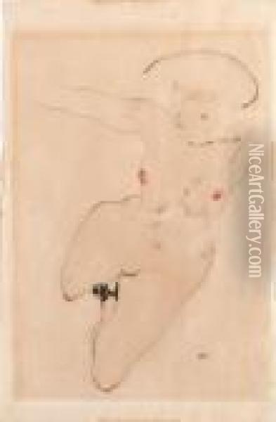 Weiblicher Akt Oil Painting - Egon Schiele