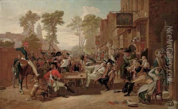 Chelsea Pensioners Reading The Waterloo Dispatch Oil Painting - Sir David Wilkie
