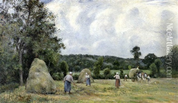 La Fenaison A Montfoucault Oil Painting - Camille Pissarro