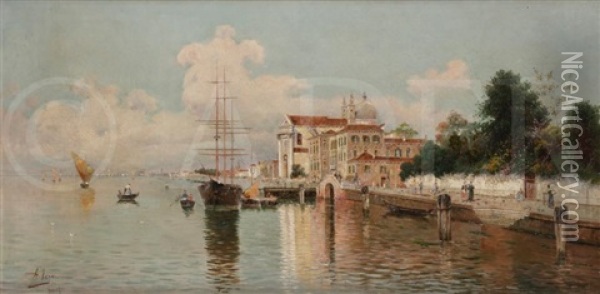 Venise, Bateaux Sur Le Canal De La Giudecca Pres De L