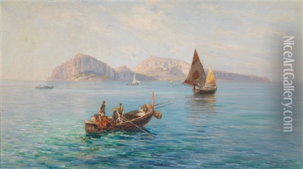 Partie Bei Capri Oil Painting - Bernardo Hay