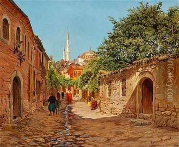 Parti Fra Konstantinopel Oil Painting - Harald-Adof-Nikolaj Jerichau