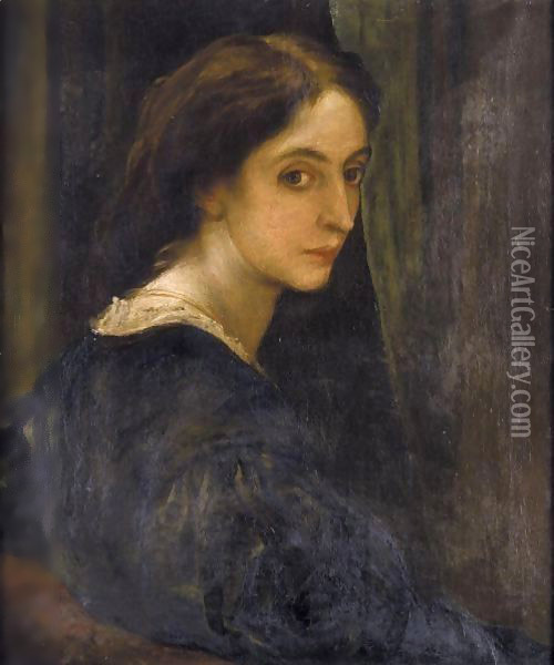 Portrait Of Aglaia Coronio Oil Painting - George Frederick Watts
